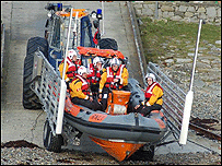 Jamie and the crew at the RNLI