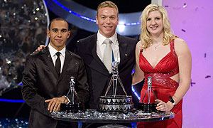 From left: Lewis Hamilton, Chris Hoy and Rebecca Adlington