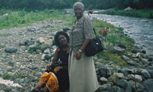 Monica Brown and her mother Iciline at the Negro River
