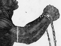 A slave in shackles