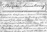 Court document referring to Thomas Armstrong