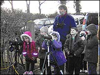 Picture: Pupils taking part in the Big Garden Birdwatch