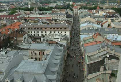 Aerial view of Krakow
