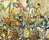 Image of the Yeomantry charge at Peterloo in 1819