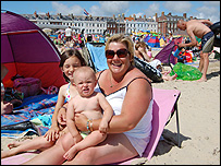 A family from Yorkshire on holiday in Weymouth.