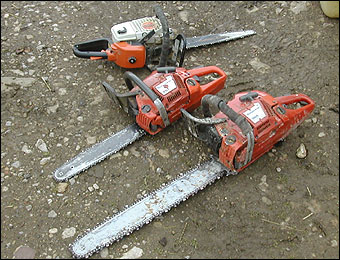 Chainsaws.