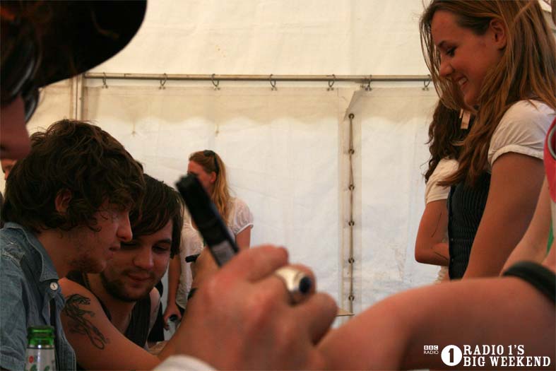 The Kooks in the signing tent
