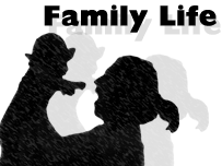 Silhouette of mother and daughter
