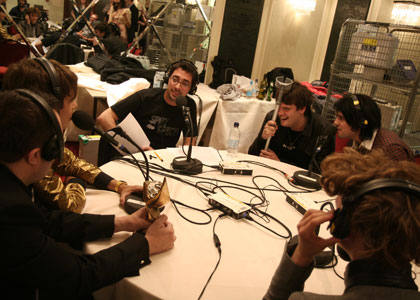 The winners head straight for our makeshift studio to speak to Colin