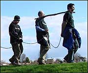 Walking in yokes and chains