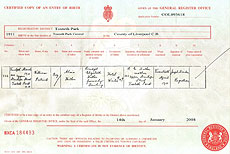 Birth certificate