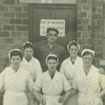 Alice Wade (centre) with fellow workers and butcher in Twy-croes Wales in 1942 Alice Wade (centre) with fellow workers and butcher in Twy-croes Wales in 1942