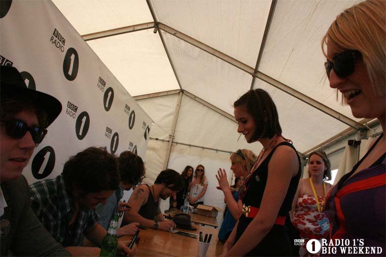 The Kooks in the signing tent