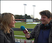 Tom interviewing at the Essex County Ground