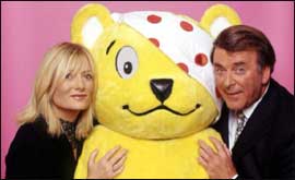 Terry Wogan, Gaby Roslin and Pudsey Bear.