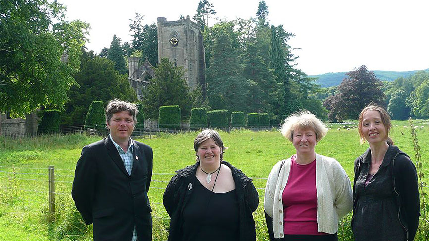 The guides revealing details of the 1689 battle in Dunkeld.