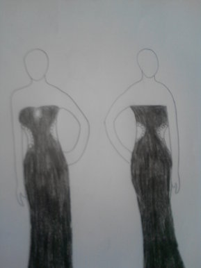 Black ball gown