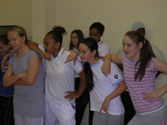 The girls pose
