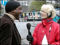 Poet Lemn Sissay talking with BBC GMR 