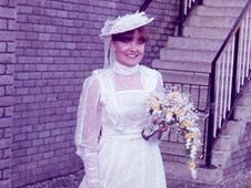 Deborah Thomas in her wedding dress Deborah Thomas in her wedding dress