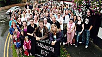 Michael Wood with the modern-day villagers of Kibworth