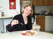Rebecca  tucks in