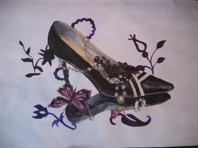 Shoe and beads