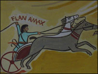 chariot on mural