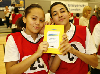 Khaled and Lauren with the winning trophy