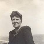 Mum wearing the scarf turban introduced by the Government for women in munition  factories, to protect them from getting their long hair caught up in machinery.