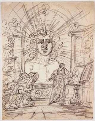 Johann Wolfgang Goethe - Evoking the Spirit of the Earth. Illustration for Faust. 
