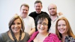 Back row (l-r): Raymond Mearns, John Gordon Sinclair and David Walker. Fron row (l-r): Julie Coombe, Elaine Ellis McKenzie and Kathleen McDermott.