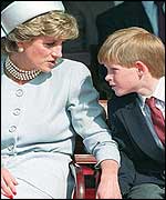 Prince Harry with his mother Princess Diana