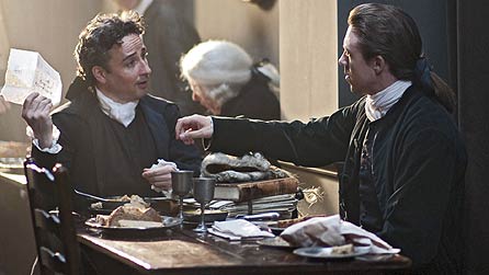 (L-R) Silvester (Aidan McArdle ) and William Garrow (Andrew Buchan)