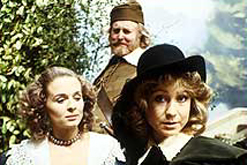 Image: Robert Hardy as Sir Toby Belch, Sinead Cusak as Olivia and Felicity Kendal as Viola in BBC TV production of Twelfth Night in 1980