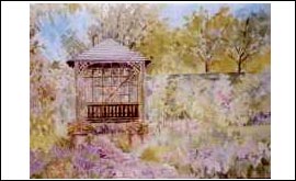 Garden seat with pot by Meryl Simms