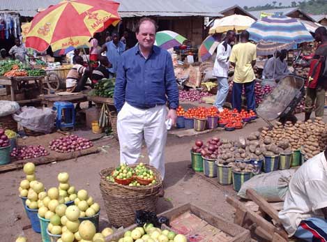 James Naughtie in one of Abuja's busy markets