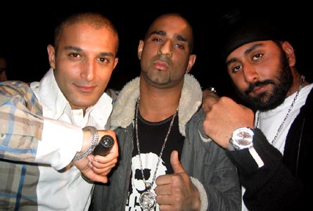 Adil at the after-show party with Mentor and a Kray twin 