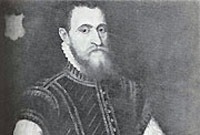 Syr Richard Clough o'r portread gwreiddiol gan Adriaen van Cronenburgh © Trwy ganiatâd caredig y perchennog a Swift Photographic Cyf., Pwllheli