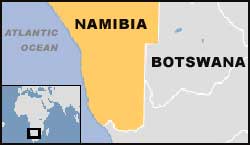 Namibia Map Locator