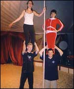Mary Bruce and circus performers