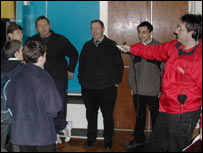 Vernon Harwood interviews pupils at Central Technology College