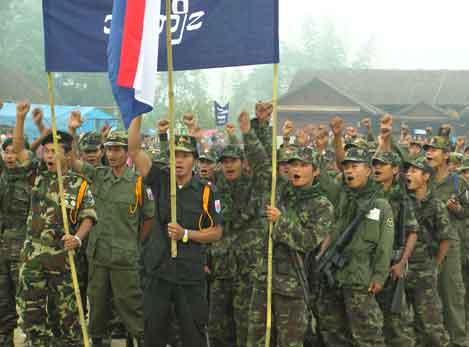 Karen soldiers at festival