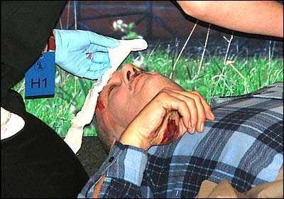 Man receiving first aid