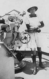Picture of Tommy Shields in tropical kit taken in the Red Sea just before war was declared in 1939