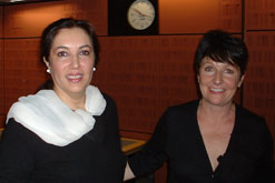 Benazir Bhutto being interviewed by Miriam O'Reilly on Woman's Hour in July 2007