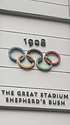 1908 Olympics plaque at the BBC White City building