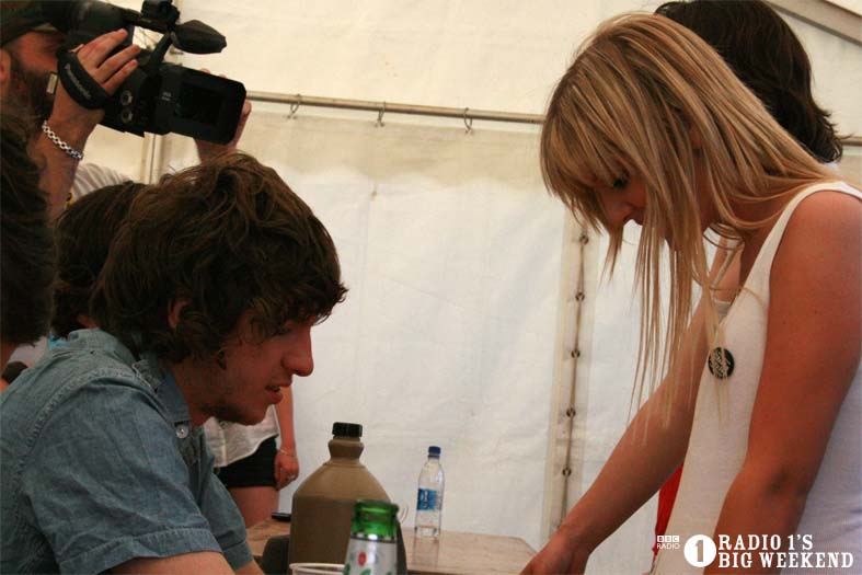 The Kooks in the signing tent