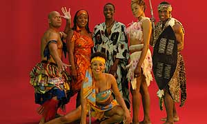 Strictly African Dancing dancers. From left: Louis, Tessa, Tupele, Tunde, Antonia and Robbie