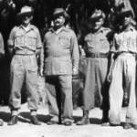Dimapur April 1945: Officers of 607 Indian Electrical and Mechanical Company IE; L to R Lt Peter StJ Grant RE, Lt Pennock RE*, Capt Truter IE, Major A L Shaw RE, Lt Raju IE, Subedar Mohd Tahar IE. * Lt Pennock RE of Whitby, sadly died in a road accident at end 1945 or early 1946 after I had left India. Dimapur April 1945: Officers of 607 Indian Electrical and Mechanical Company IE; L to R Lt Peter StJ Grant RE, Lt Pennock RE*, Capt Truter IE, Major A L Shaw RE, Lt Raju IE, Subedar Mohd Tahar IE. * Lt Pennock RE of Whitby, sadly died in a road accident at end 1945 or early 1946 after I had left India.